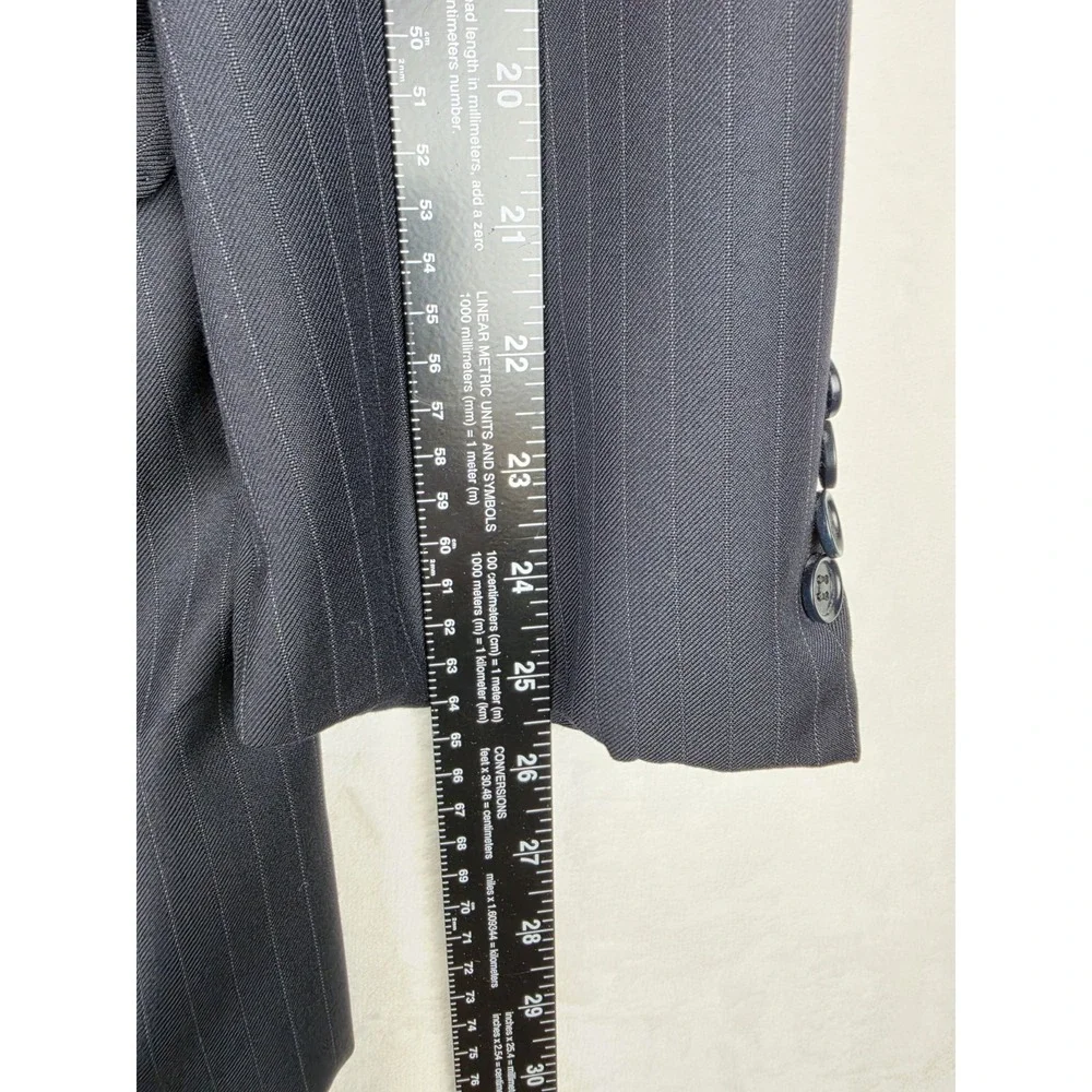 Canali 1934 2Pc Pinstripe Suit Mens 44L Gray 100% Wool Made in Italy Notch